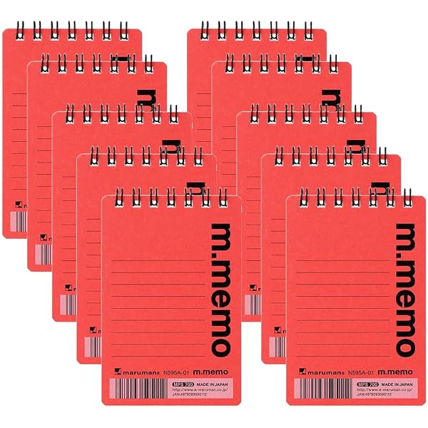 Maruman M.Memo Mini Notepad (N595A-33), Narrow Ruled, Twin Ring